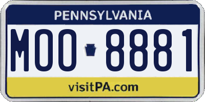 PA license plate MOO8881
