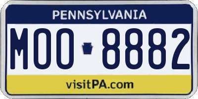 PA license plate MOO8882