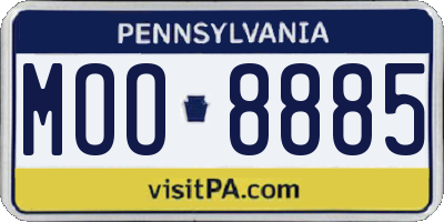 PA license plate MOO8885