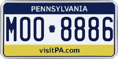 PA license plate MOO8886
