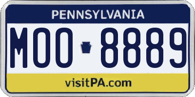 PA license plate MOO8889