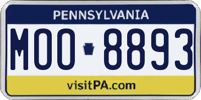 PA license plate MOO8893