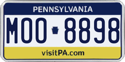 PA license plate MOO8898