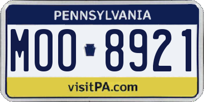 PA license plate MOO8921