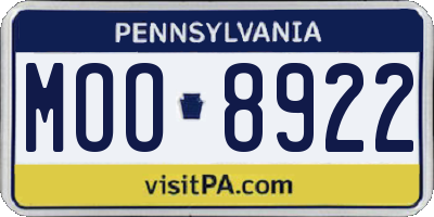 PA license plate MOO8922