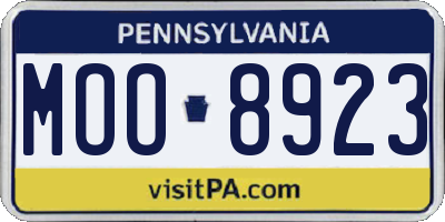 PA license plate MOO8923