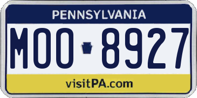 PA license plate MOO8927
