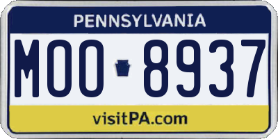 PA license plate MOO8937