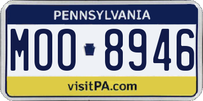 PA license plate MOO8946