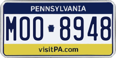 PA license plate MOO8948