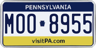 PA license plate MOO8955