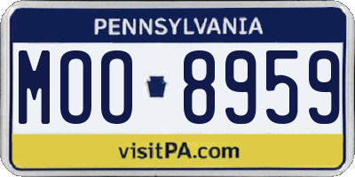 PA license plate MOO8959