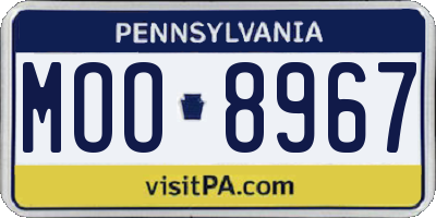 PA license plate MOO8967