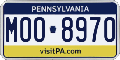 PA license plate MOO8970