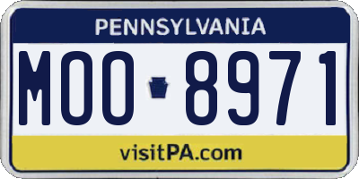 PA license plate MOO8971
