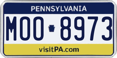 PA license plate MOO8973