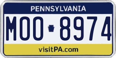PA license plate MOO8974
