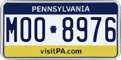 PA license plate MOO8976
