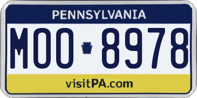 PA license plate MOO8978