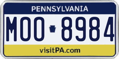 PA license plate MOO8984