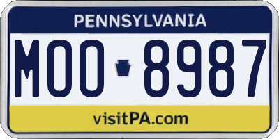 PA license plate MOO8987