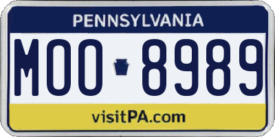 PA license plate MOO8989