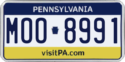 PA license plate MOO8991