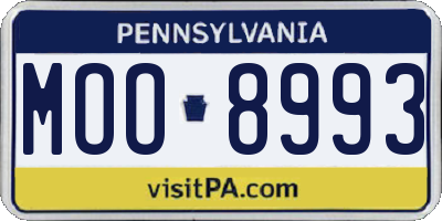PA license plate MOO8993