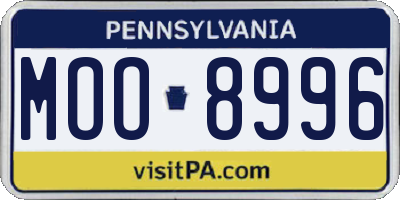 PA license plate MOO8996