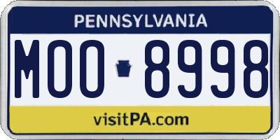 PA license plate MOO8998