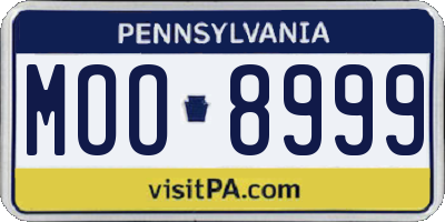 PA license plate MOO8999