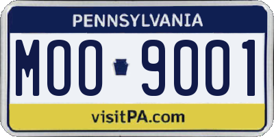 PA license plate MOO9001