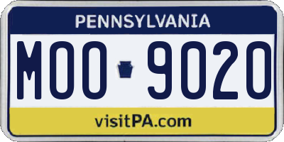 PA license plate MOO9020