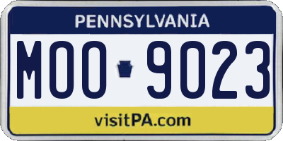 PA license plate MOO9023
