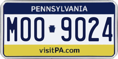 PA license plate MOO9024