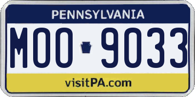 PA license plate MOO9033