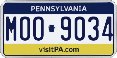 PA license plate MOO9034