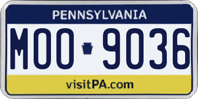 PA license plate MOO9036