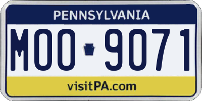 PA license plate MOO9071