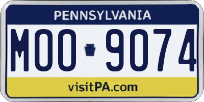 PA license plate MOO9074