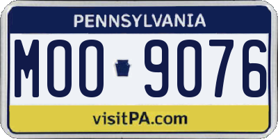 PA license plate MOO9076