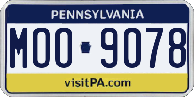 PA license plate MOO9078