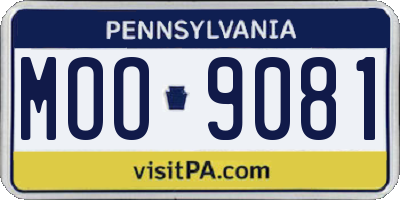 PA license plate MOO9081