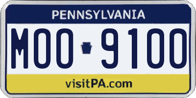 PA license plate MOO9100