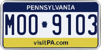 PA license plate MOO9103