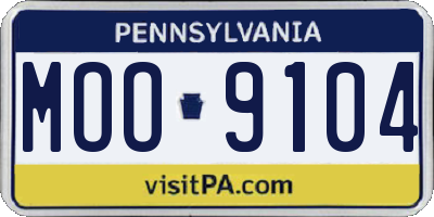 PA license plate MOO9104