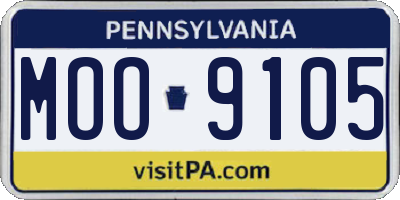 PA license plate MOO9105