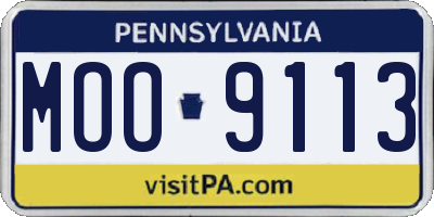 PA license plate MOO9113
