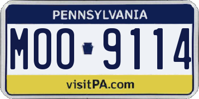 PA license plate MOO9114