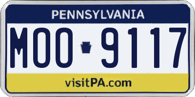 PA license plate MOO9117